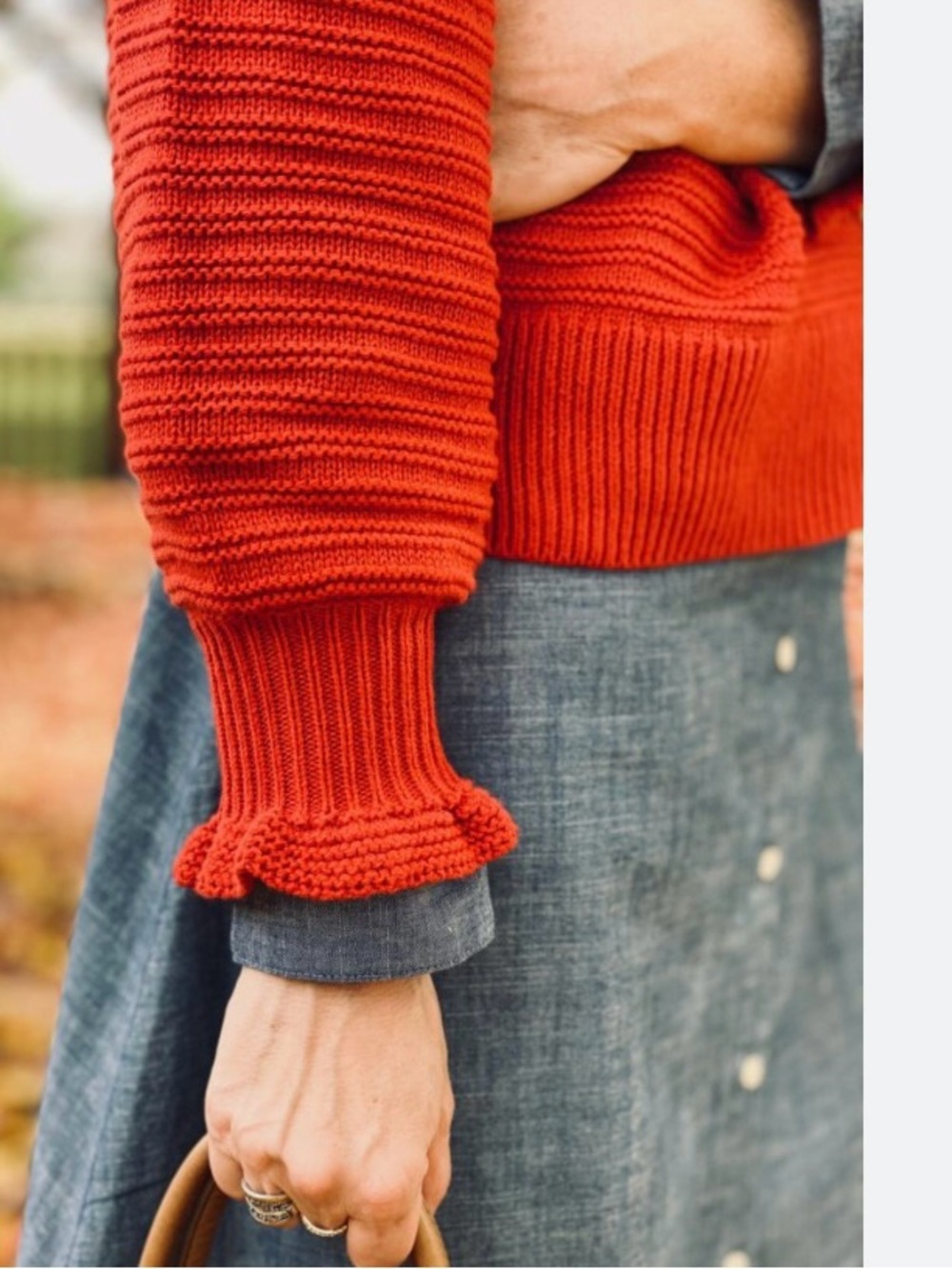 Madewell Red Ruffle Knit Sweater - Picture 8 of 8